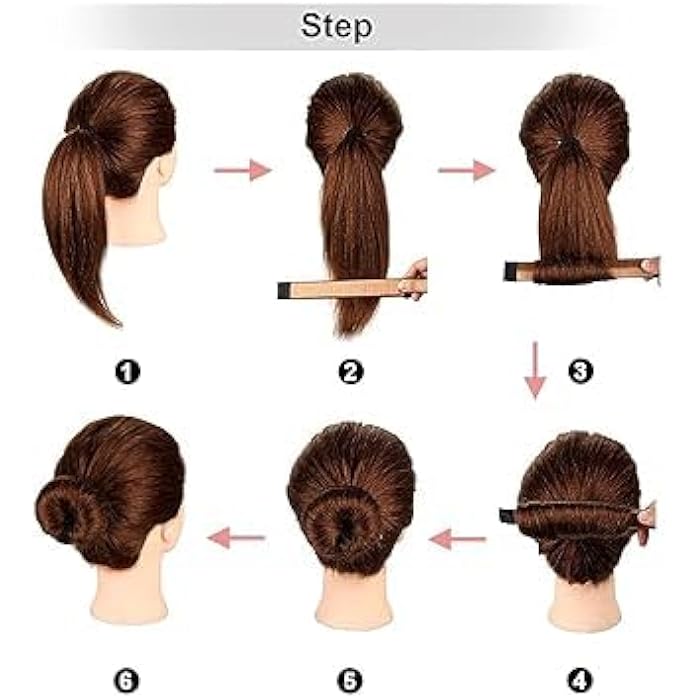 ECIF Magic Hair Bun, Hair Styling Ribbon, 21cm x 2.5cm, Quick Hair Bun Styling Tool for Women Add a Touch of Shine and Elegance to Your Bun (Maroon) - Image 4